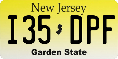NJ license plate I35DPF
