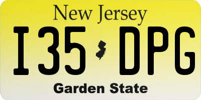 NJ license plate I35DPG