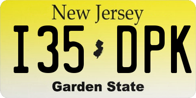 NJ license plate I35DPK