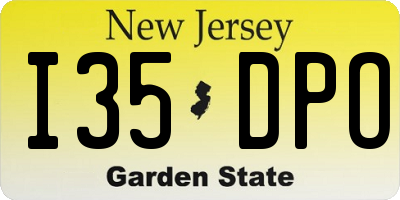 NJ license plate I35DPO