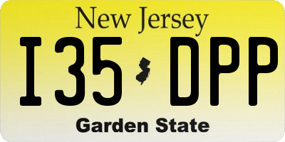 NJ license plate I35DPP