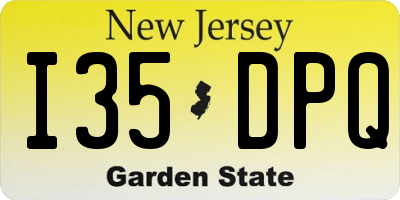 NJ license plate I35DPQ