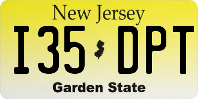 NJ license plate I35DPT