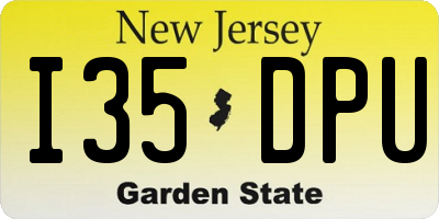 NJ license plate I35DPU