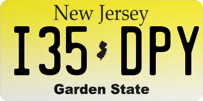 NJ license plate I35DPY