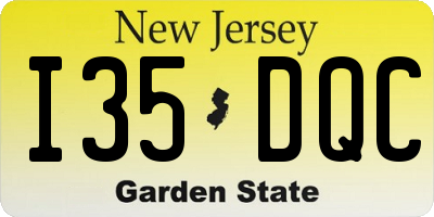 NJ license plate I35DQC