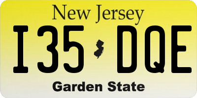 NJ license plate I35DQE