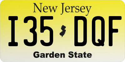 NJ license plate I35DQF