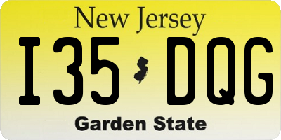 NJ license plate I35DQG