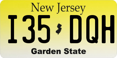 NJ license plate I35DQH