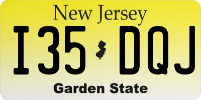 NJ license plate I35DQJ