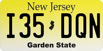 NJ license plate I35DQN
