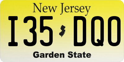 NJ license plate I35DQO