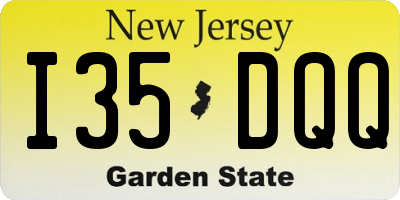 NJ license plate I35DQQ