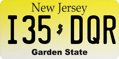 NJ license plate I35DQR