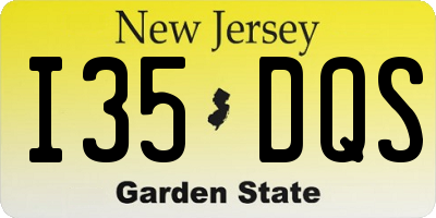 NJ license plate I35DQS
