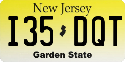 NJ license plate I35DQT