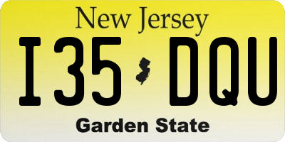 NJ license plate I35DQU