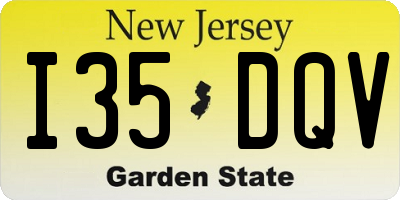 NJ license plate I35DQV