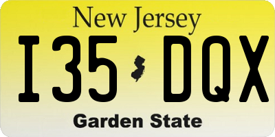 NJ license plate I35DQX