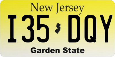 NJ license plate I35DQY