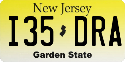 NJ license plate I35DRA