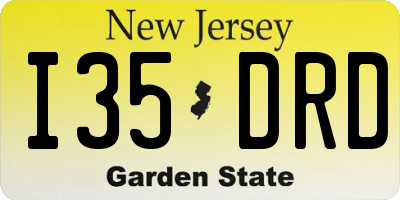 NJ license plate I35DRD