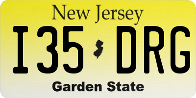 NJ license plate I35DRG