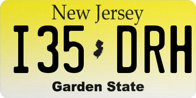 NJ license plate I35DRH