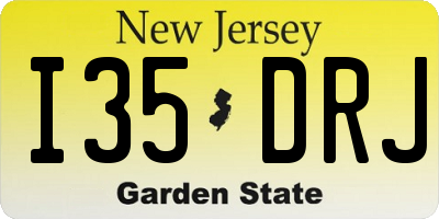 NJ license plate I35DRJ