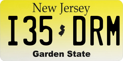 NJ license plate I35DRM