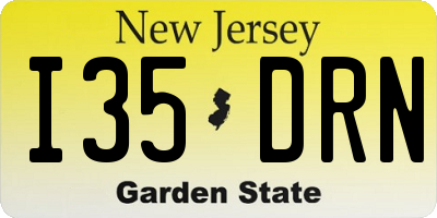 NJ license plate I35DRN