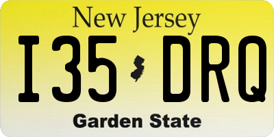NJ license plate I35DRQ
