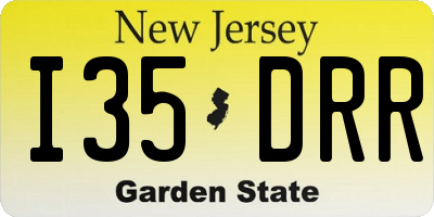 NJ license plate I35DRR