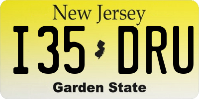 NJ license plate I35DRU