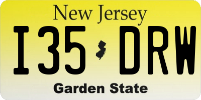 NJ license plate I35DRW
