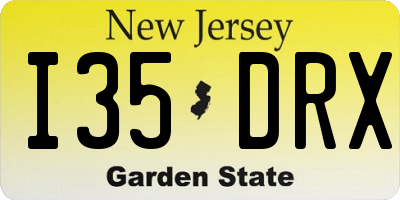 NJ license plate I35DRX