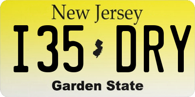 NJ license plate I35DRY