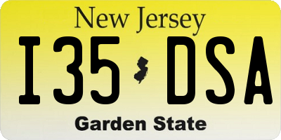 NJ license plate I35DSA