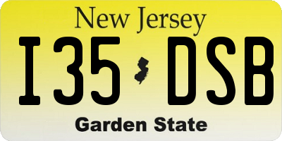 NJ license plate I35DSB