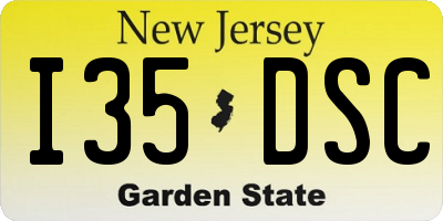 NJ license plate I35DSC