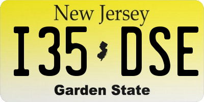 NJ license plate I35DSE