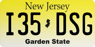 NJ license plate I35DSG