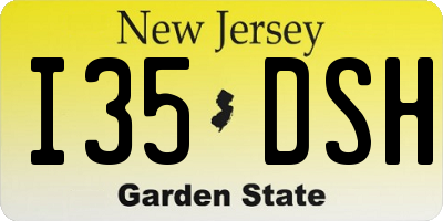 NJ license plate I35DSH