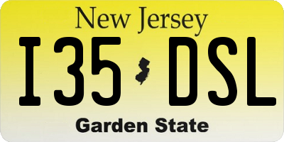 NJ license plate I35DSL