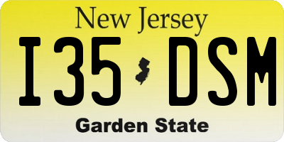 NJ license plate I35DSM