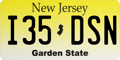 NJ license plate I35DSN