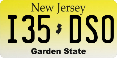 NJ license plate I35DSO