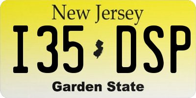 NJ license plate I35DSP