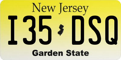 NJ license plate I35DSQ